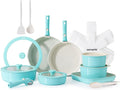 SENSARTE 24 Piece Ceramic Pots and Pans Set, Nonstick Detachable Handle Cookware by SENSARTE