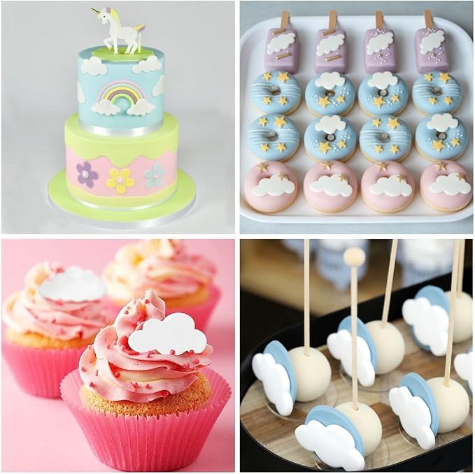 Flower Cookie Cutters, Cake Tools 44 Pcs Snowflake Cookie Cutter Cloud Fondant - Image 5