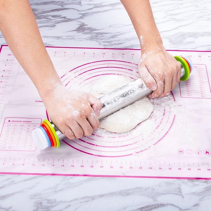Rolling Pin and Pastry Baking Mat Set, Rolling Pins - Image 3