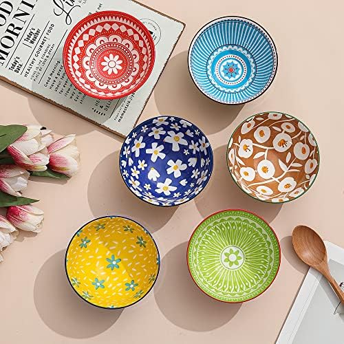 Ceramic Bowl Set Small Bowls - 6 Little Porcelain Dessert Bowls Set