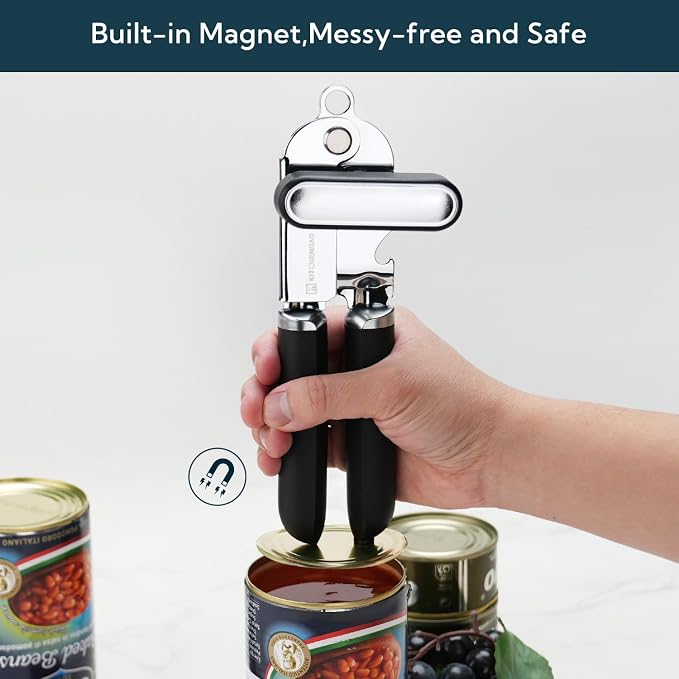 KITCHENDAO Manual Can Opener, Super Sharp Sandvik 12C27 Blade, Handheld Can - Image 3