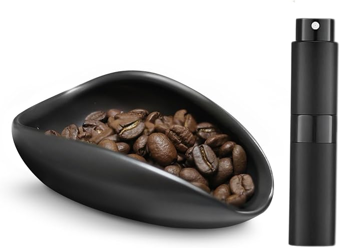Coffee Bean Dosing Cup and Spray Bottle Set, Ceramic Single Dosing Tray - Image 2