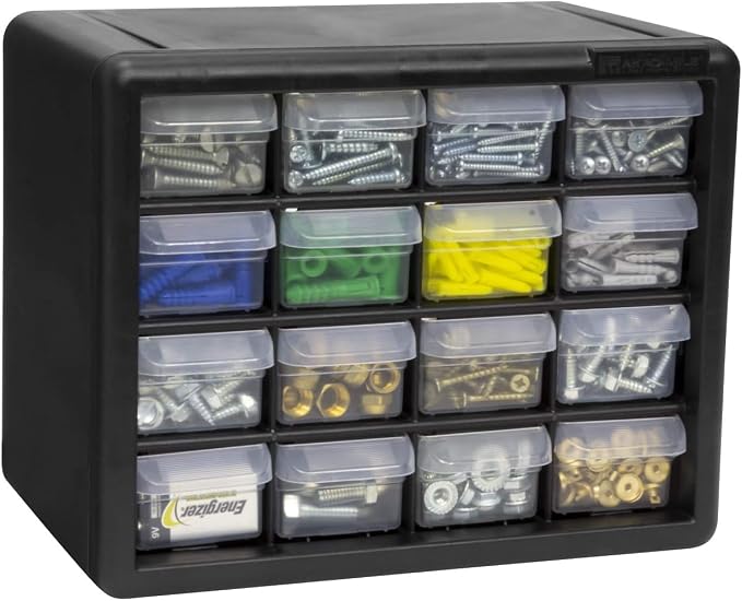 Akro-Mils 16-Drawer Plastic Storage Cabinet | 10-1/2 x 6-1/2 x 8-1/2 Inch | - Image 12