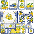 Tieshankao 10Pcs Lemon Kitchen Decor Set Italian Capri Tiles Yellow