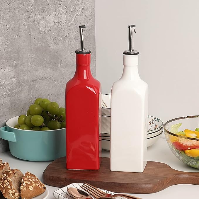 Sweejar 19 Fl Oz Ceramic Olive Oil Dispenser Bottle - Image 4