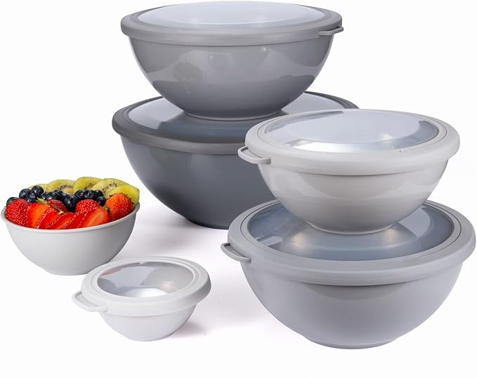 COOK WITH COLOR Mixing Bowls Set with TPR Lids - Image 9