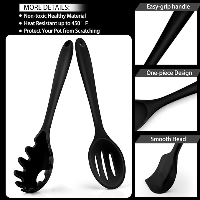 P&P CHEF Silicone Cooking Utensils Set of 7, Heat-proof Kitchen Utensils Set - Image 3