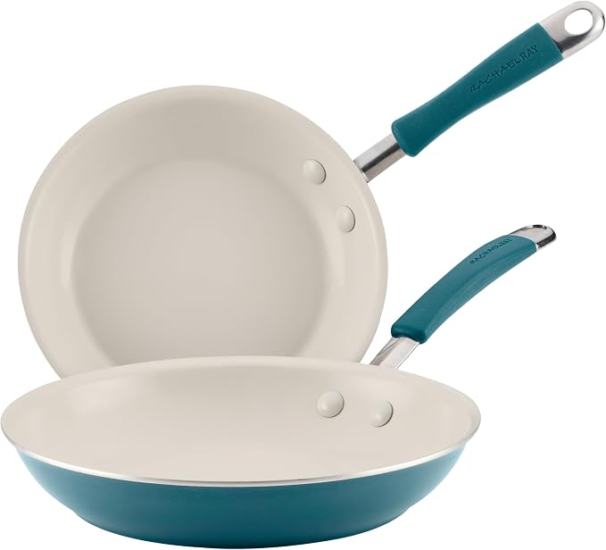 Rachael Ray Cucina Ceramic Nonstick Frying Pans/Skillet Set, Dishwasher Safe by RachaelRayKitchenware