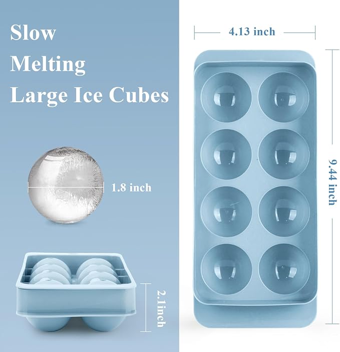 Round Ice Cube Trays for Freezer, 1.8 INCH x 8, Ice Ball Maker Mold | Round Ice - Image 6