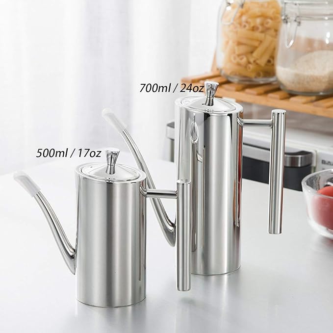 Sumerflos Olive Oil Dispenser Bottle Stainless Steel, 700ml/24oz Drip-Free - Image 7