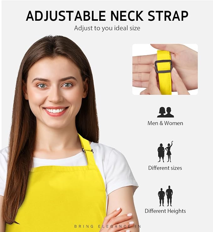 Syntus Apron for Men Women, Adjustable Cooking Kitchen Chef Aprons - Image 5