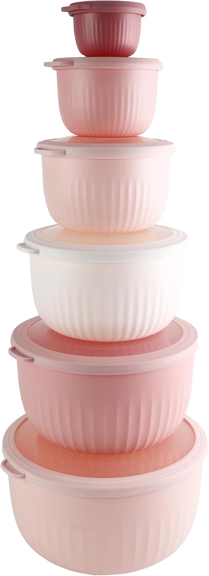 COOK WITH COLOR Prep Bowls with Lids- Wide and Deep Nesting Plastic Small by CookwithColor