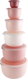 COOK WITH COLOR Prep Bowls with Lids- Wide and Deep Nesting Plastic Small by CookwithColor