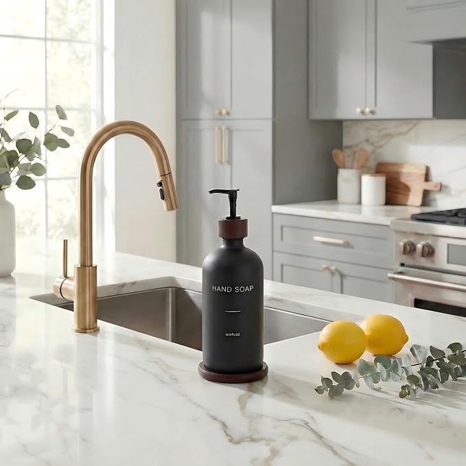Black Soap Dispenser, Refillable Hand Soap Dispenser - Image 3