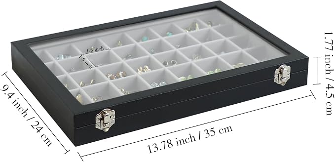 Stratalife Jewelry Organizer 40 Grid Gray Black Jewelry Tray - Image 4