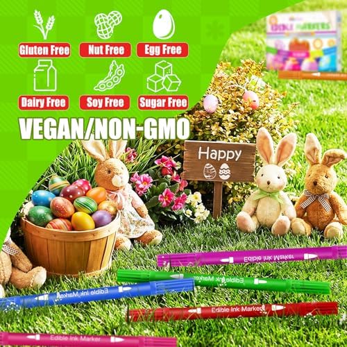 10-Piece Dual-Sided Edible Food Markers, Fine and Thick Tips