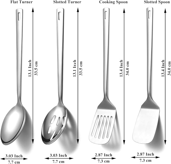 Homquen Stainless Steel Kitchen Utensils Set 4pcs, Cooking Utensils Set - Image 2