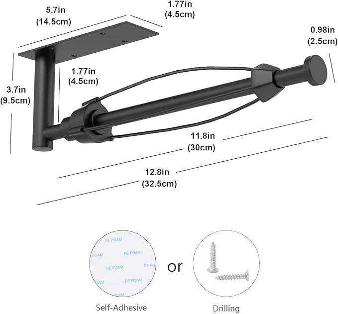 VAEHOLD Self Adhesive Paper Towel Holder Under Cabinet Mount, Wall Mounted - Image 3