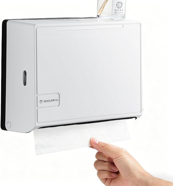 Paper Towel Dispenser for Home Bathroom: Modunful White ABS Multifold Paper by modunfulbathroom