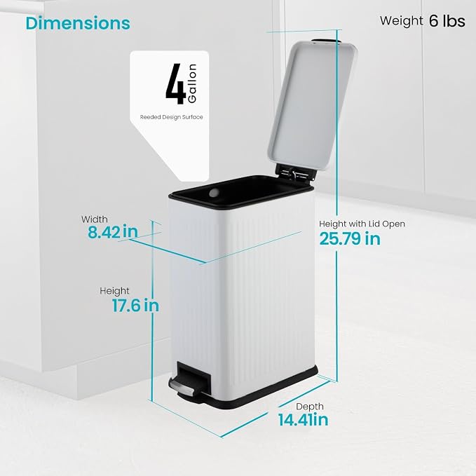 Home Zone Living 4 Gallon Kitchen Trash Can - Image 2