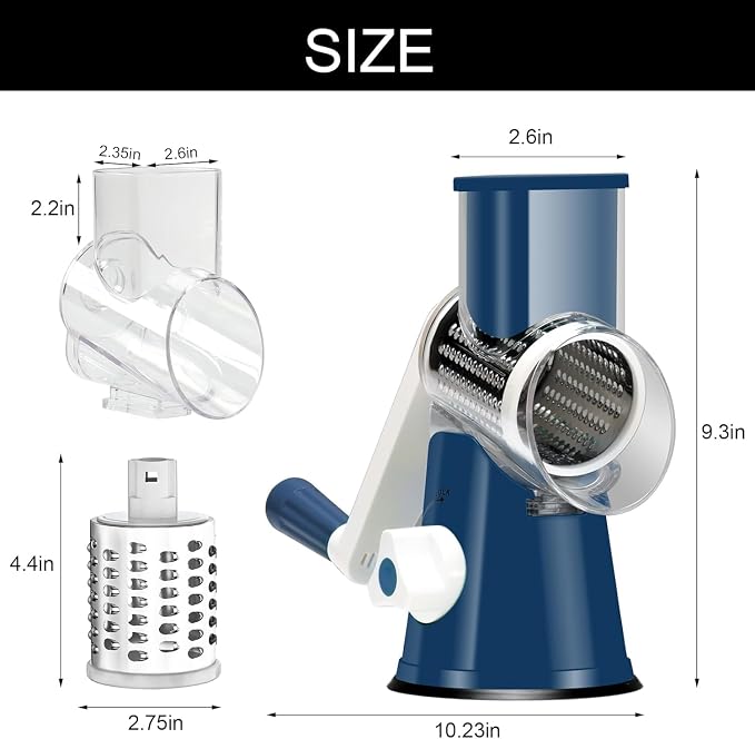 Cambom Rotary Cheese Grater Hand Crank Cheese Shredder - Image 5