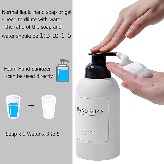 rejomiik 2 Pack Foaming Soap Dispenser Thick Glass Foam Hand Soap Dispenser - Image 3