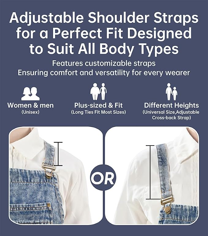 Denim Apron with Pockets for Hair Stylist Gardening Craftsmen Barista Women - Image 5