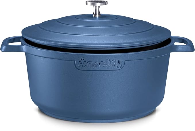Large Dutch Oven Pot with Lid-7.5QT Cast Aluminum Oven Pot with Two Handles by INSETFY