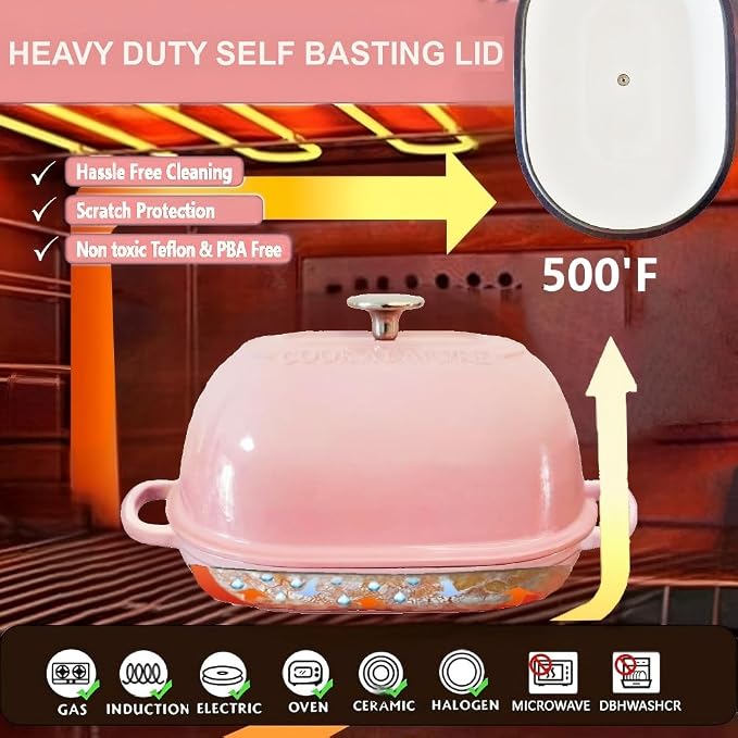 Cast Iron Bread Oven, 6 QT Bread Oven, Thick Enameled Loaf Pan - Image 3