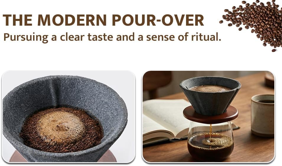 Reusable Coffee Filter, Ceramic Tea Strainer Compatible for Most Cups
