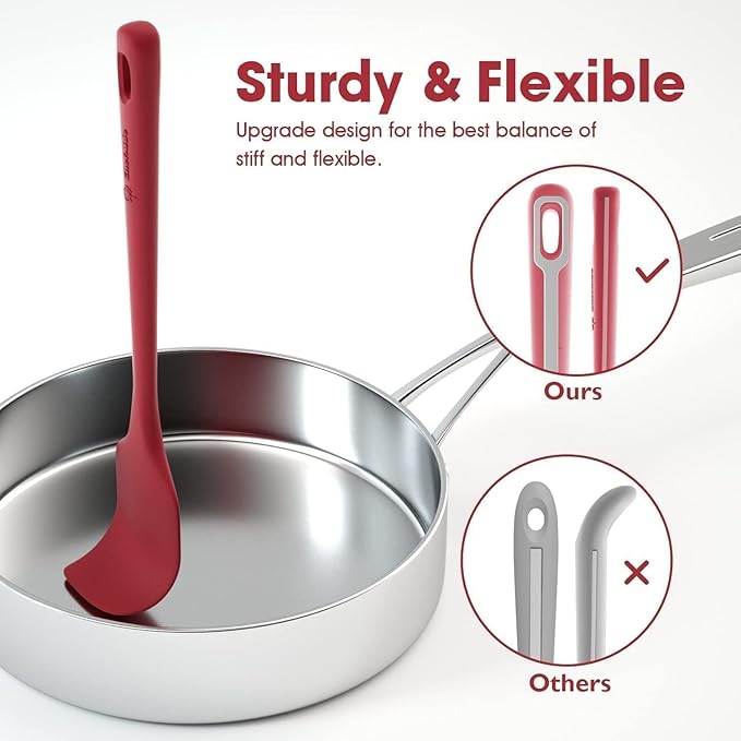 ChefAide 4 Pieces Silicone Spatula Set, Food Grade Rubber Spatula, Upgrade - Image 3