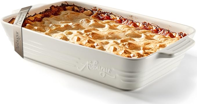Casserole Dishes for Oven, 9x13 Ceramic Baking Dish, 4.2 Quarts Large Lasagna by AISBUGUR