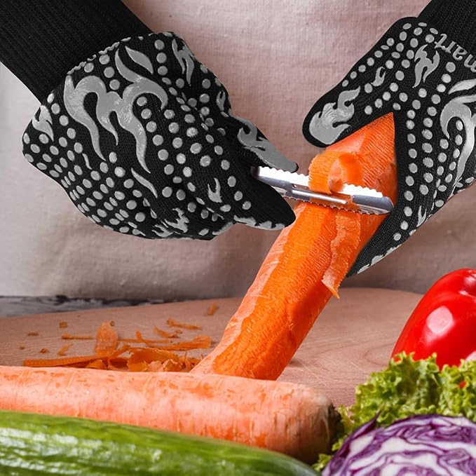Comsmart BBQ Gloves, 1472 Degree F Heat Resistant Grilling Gloves Silicone - Image 8