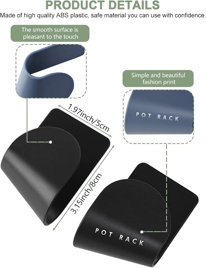 Tendiren Pot Lid Organizer, 6 Pairs of Adjustable Wall Mount Pot Lid Holder - Image 2