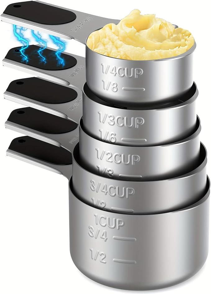 Stianless Steel Magnetic Measuring Cups, Kitchen Aid Cups Measuring set by Unknown