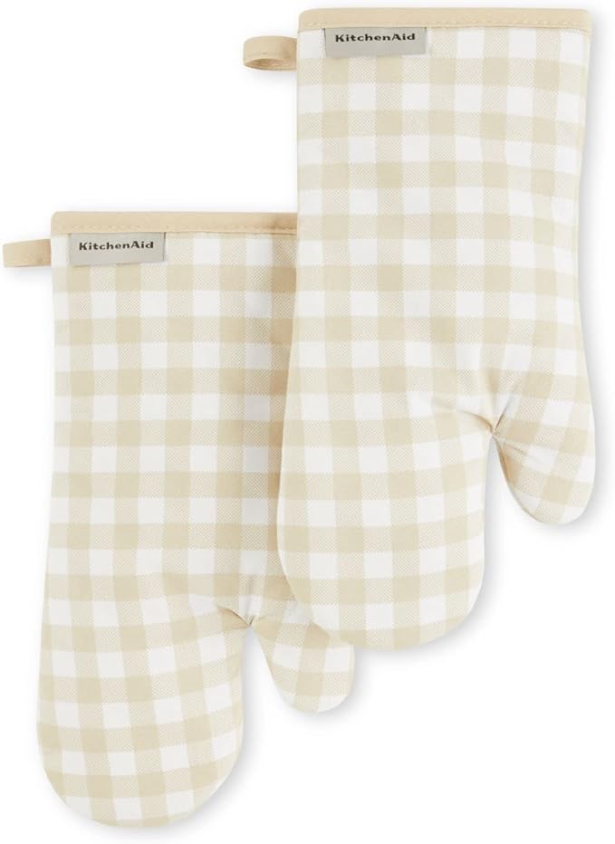 KitchenAid Gingham Oven Mitt 2-Pack Set by KitchenAid