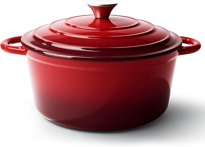 4.5 Quart Dutch Oven Pot with Lid, Non Stick Enameled Cast Iron Dutch Oven by Fijinhom