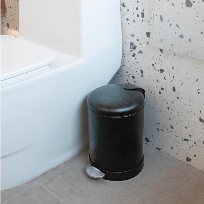 Glad Small Trash Can, 1.2 Gallon | Round Stainless Steel Garbage Bin - Image 7