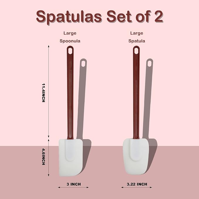 16.5 INCH Silicone Spatulas Heat Resistant Heavy Duty Rubber Spatulas - Image 2