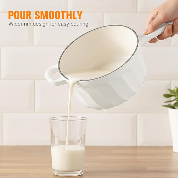 Enameled Cast Iron Sauce Pan, 2 Quart Saucepan - Image 5
