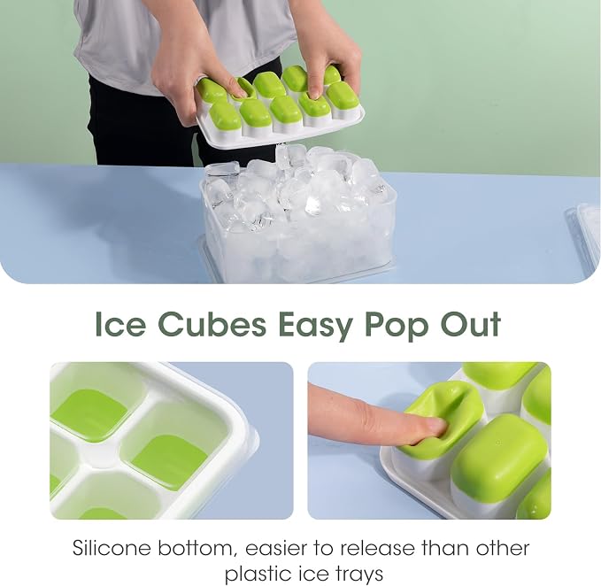 DOQAUS Ice Cube Tray with Lid and Bin - Image 5