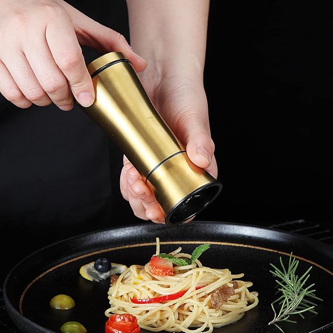 Kyraton Gold Salt and Pepper Shakers, Titanium Plating Stainless Steel Salt and - Image 6