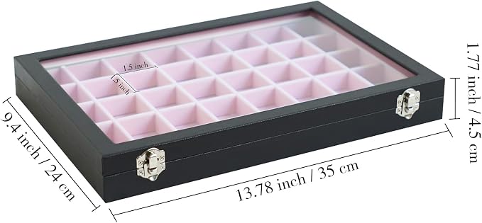Stratalife Jewelry Organizer 40 Grid Pink Black Jewelry Tray - Image 4