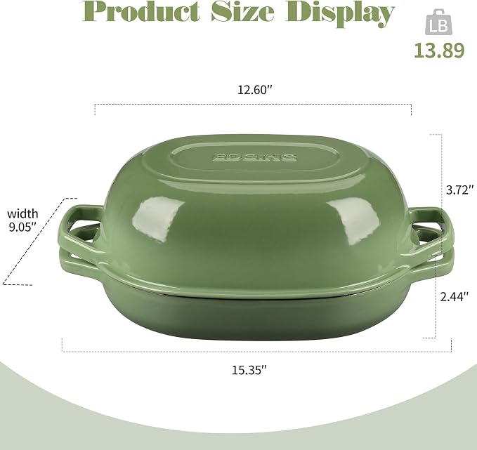 EDGING CASTING Enameled Cast Iron Oval Dutch Oven Pot - Image 2