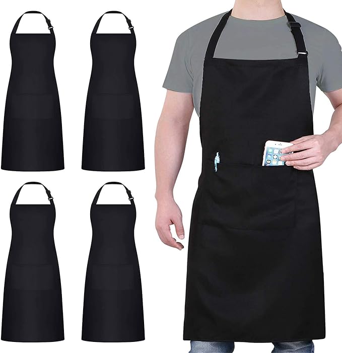 4 Packs Chef Apron, Adjustable Aprons by loteaf