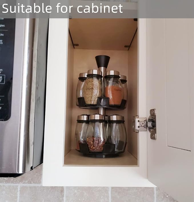 Revolving Spice Rack Organizer Countertop, Spinning Spice Storage Rack Tower - Image 7
