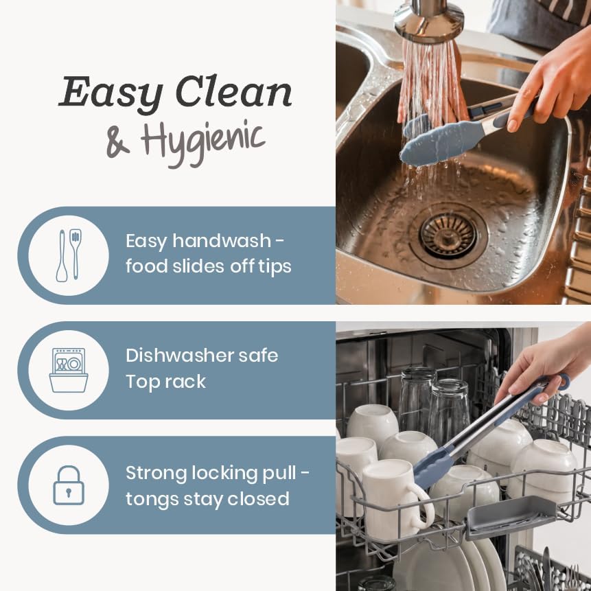 Starpack Get a Grip Silicone Kitchen Tongs (2-Pack, 9" + 12") - LFGB