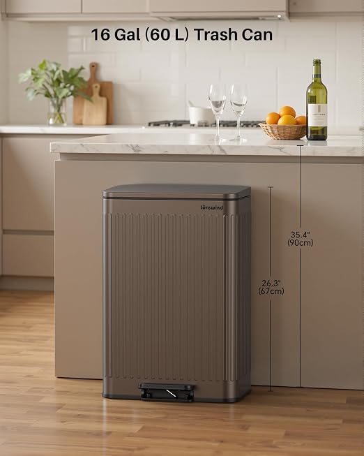 Lovewind 60 Liter/ 16 Gallon Stainless Steel Trash Can - Image 3