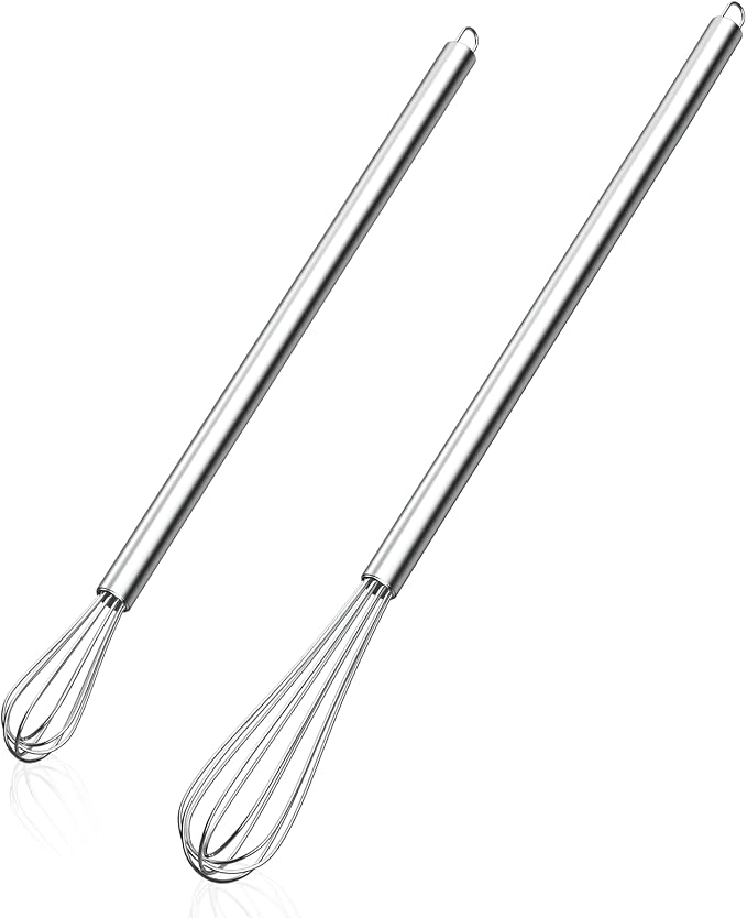 NileHome Mini Whisks Stainless Steel Whisk Set 9" 11"Kitchen Small Wisk Balloon by NileHome
