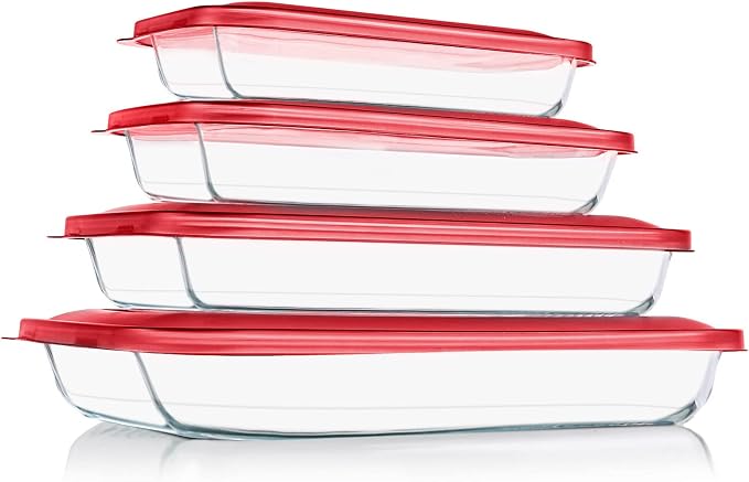 KOMUEE 8 Pieces Glass Baking Dish by KOMUEEUS